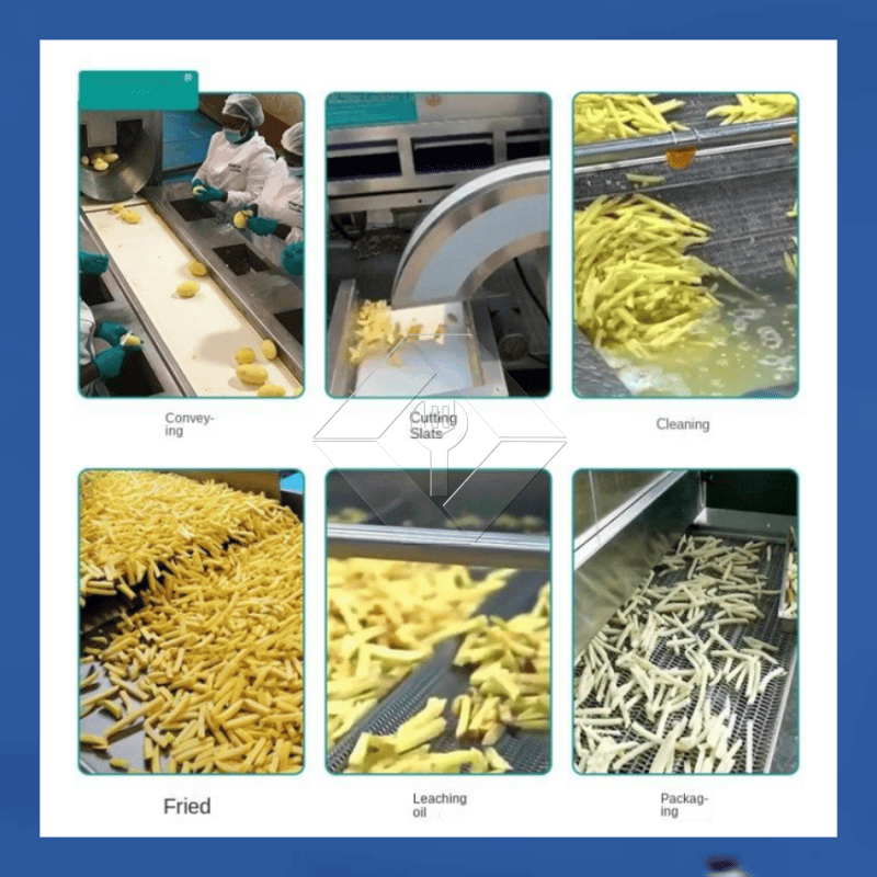 工場価格 100-1000kg 自動冷凍フライド ポテト ポテトチップス製造機販売のための生産ライン