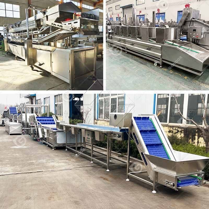 工場価格 100-1000kg 自動冷凍フライド ポテト ポテトチップス製造機販売のための生産ライン