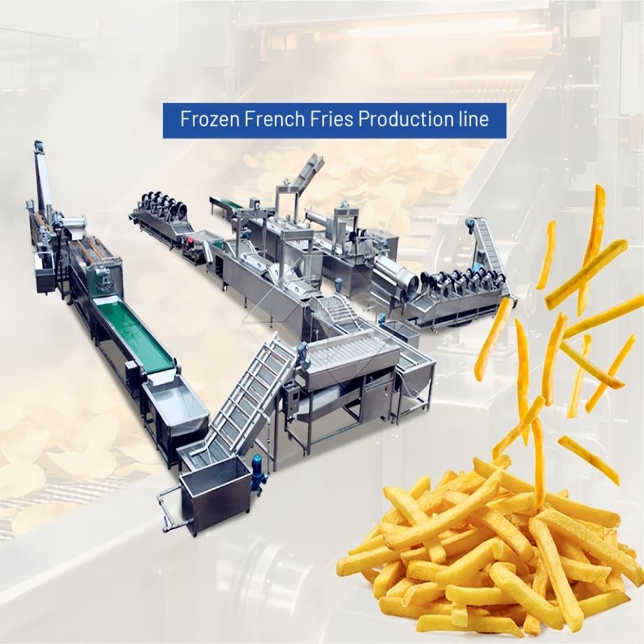 工場価格 100-1000kg 自動冷凍フライド ポテト ポテトチップス製造機販売のための生産ライン