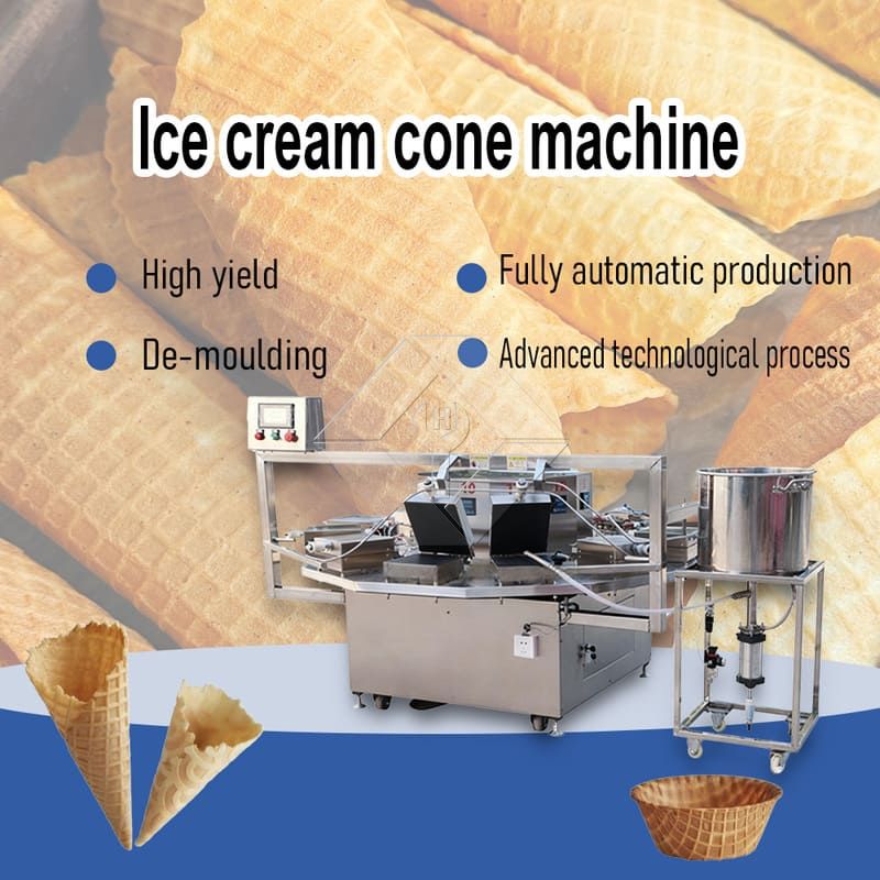 ロータリーローリングシュガーコーンベーキングアイスクリームポークコルネットロールコーン製造機