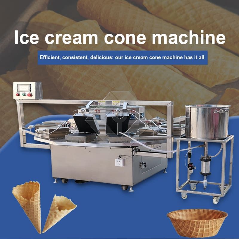 ロータリーローリングシュガーコーンベーキングアイスクリームポークコルネットロールコーン製造機